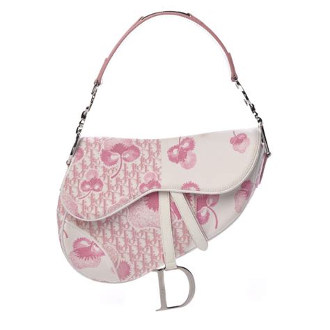 pink dior monogram saddle bag|dior pink canvas saddle bag.